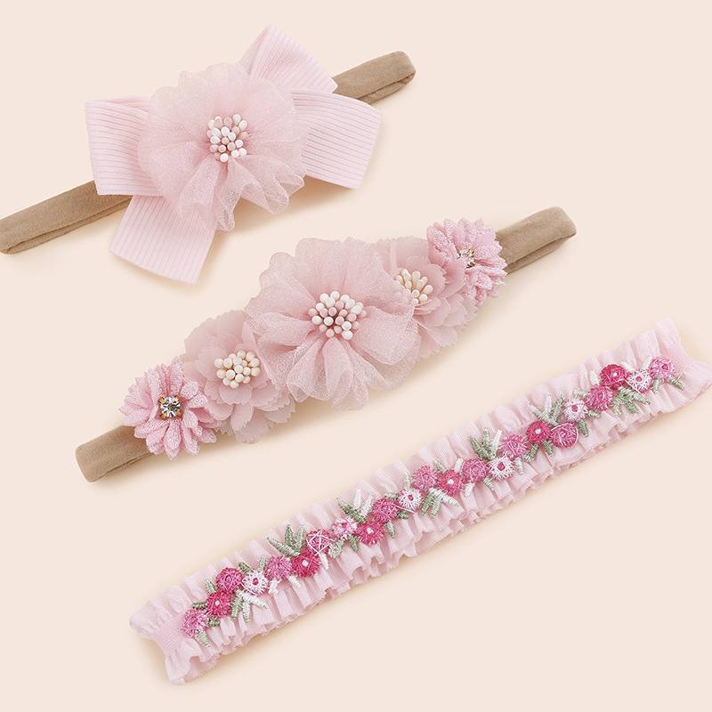 1pc Baby Pink Baby Headband set