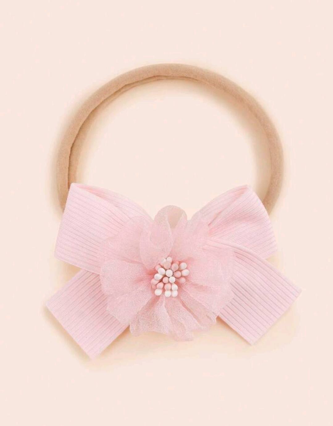 1pc Baby Pink Baby Headband set