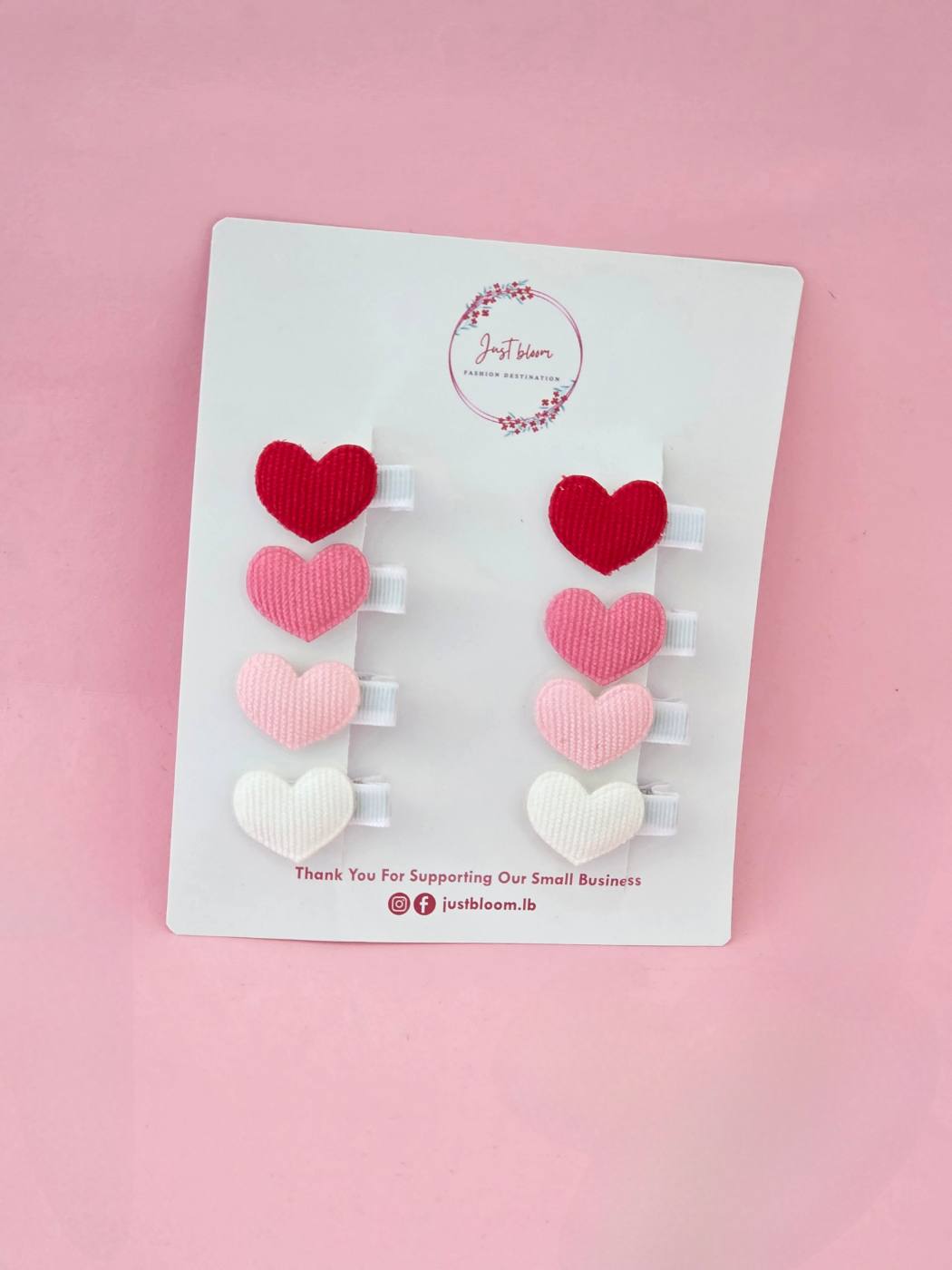 8pcs Pin and Red Hert Hair Clip Set 