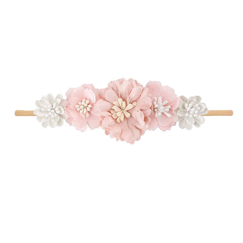 1pc Mixed White and pink Floral headband 