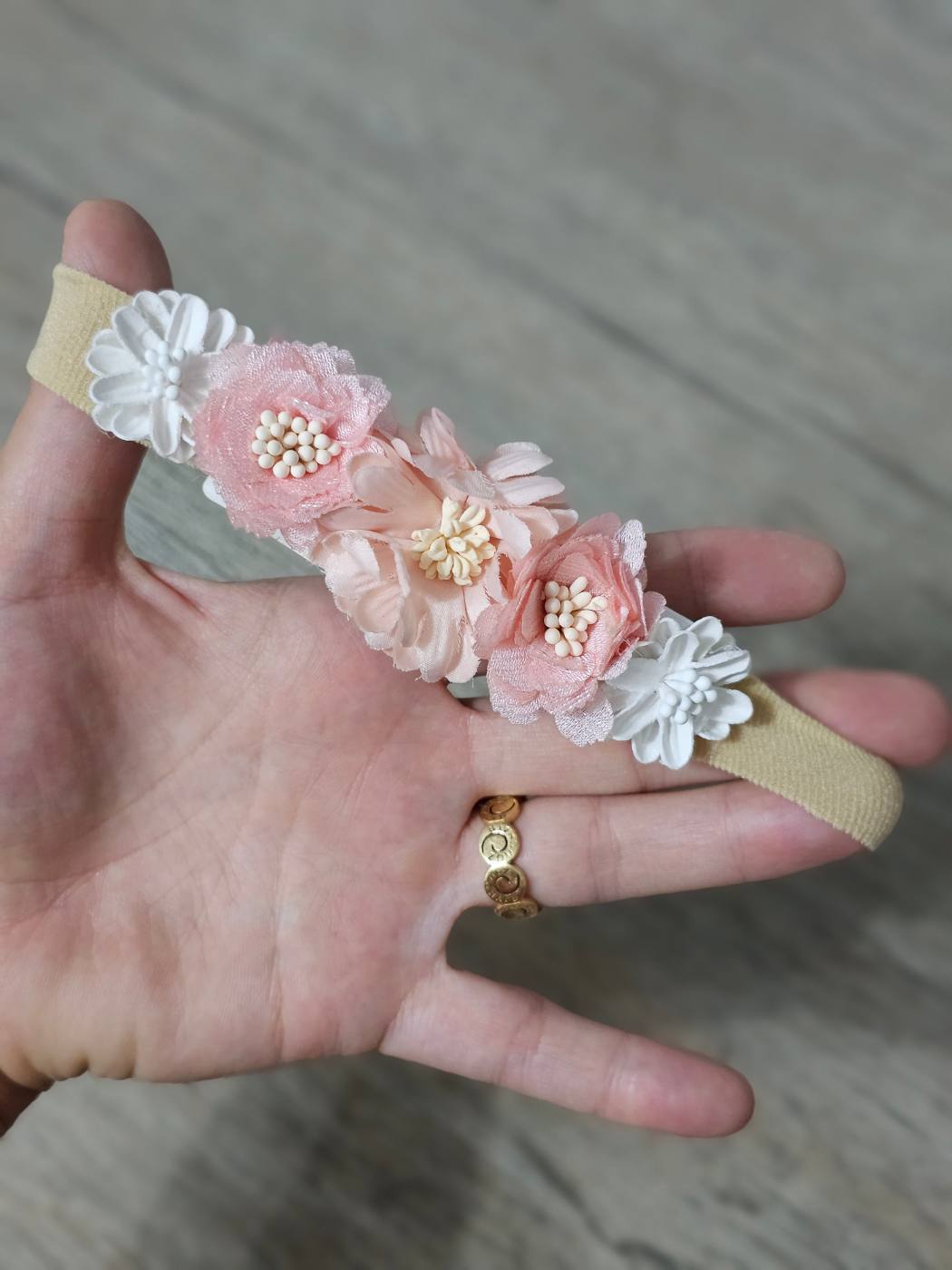 1pc Mixed White and pink Floral headband 